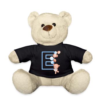 Lettre e bleue ours - Nounours - noir - Devant