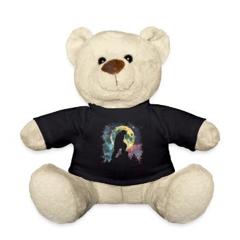 Bigfoot Sasquatch Yeti Howling Moon - Teddy Bear - black - Front