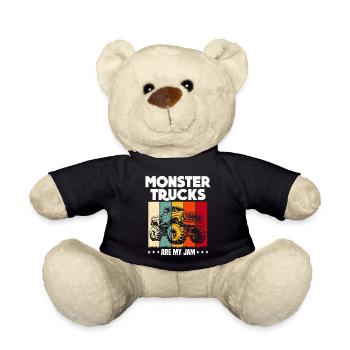 Monster Trucks Are My Jam funny Truck Cars Quotes - Teddy Bear - black - Front