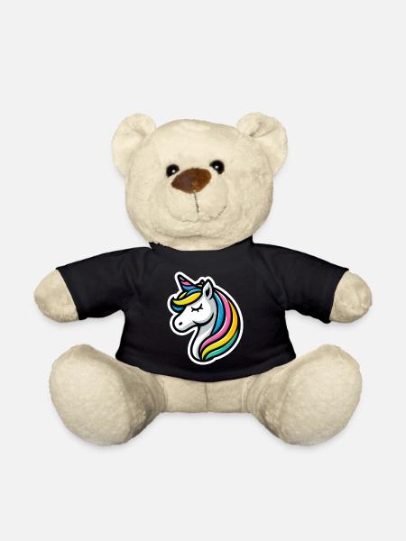 Einhorn Comic schlafend - Teddy - Schwarz
