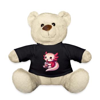 Axolotl Boba Thé Buvant Otaku Anime Lover - Nounours - noir - Devant