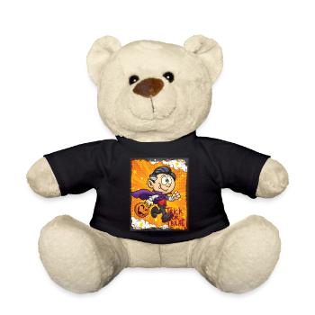 Cute Witch Halloween Trick Or Treat Fun - Teddy Bear - black - Front