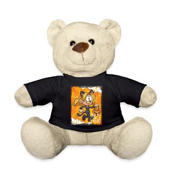 Cute Witch Halloween Trick Or Treat Fun - Teddy Bear - black - Front