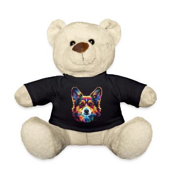 Pembroke Welsh Corgi Dog Popart - Teddy Bear - black - Front