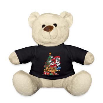 S’amuser à faire du skateboard avec le Père Noël - Nounours - noir - Devant