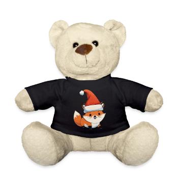 Fox Christmas Watercolors - Teddy Bear - black - Front
