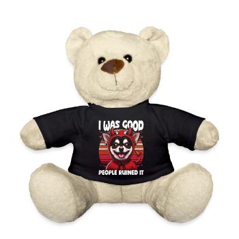 Smiling Chihuahua Devil I Was Good PeopleRuined It - Teddy Bear - black - Front