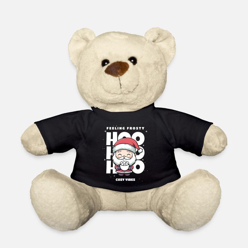 Weihnachten Pullover - Weihnachtsmann, Geschenk - Teddy - Schwarz