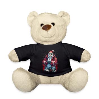 Méchant Noël Gamer Bonhomme de neige Joyeux Noël - Nounours - noir - Devant