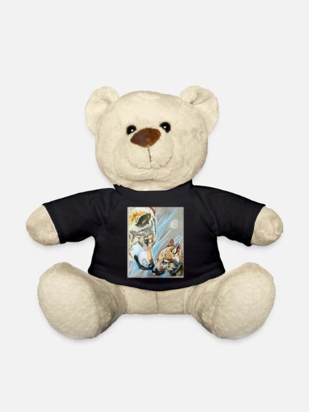 Wolfmama und Wolfjunges - Teddy - Schwarz