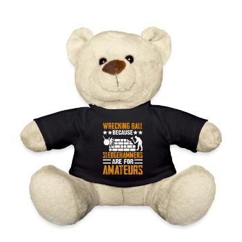 Funny House Demolition Day Wrecking Ball Sledge - Teddy Bear - black - Front