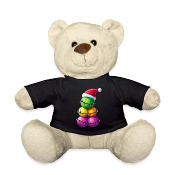 Boccia Kugel Haufen Bocci Weihnachten Hut Xmas - Teddy - Schwarz - Vorne