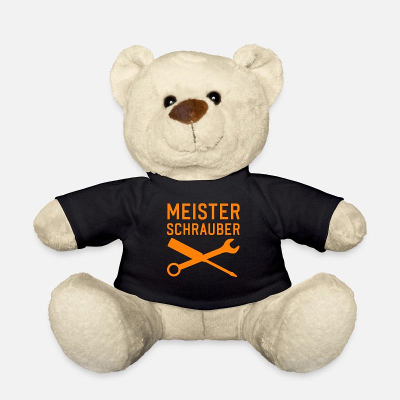 Meister Schrauber lustige Handwerker Sprüche - Teddy - Schwarz