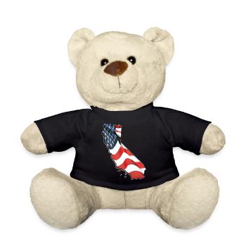 USA Flagge in der California State Landkarte - Teddy - Schwarz - Vorne