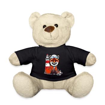 Matrosen Seefahrer Fuchs maritim Leuchtturm Anker - Teddy - Schwarz - Vorne