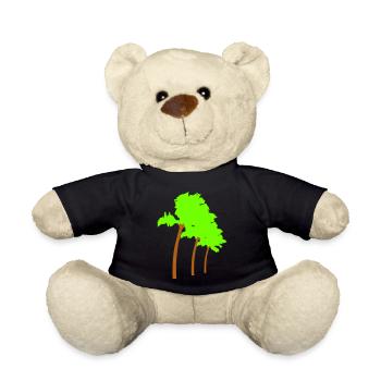 Lots of Palm Trees Row Island 3 Trees Beach Vacation Sea - Teddy Bear - black - Front