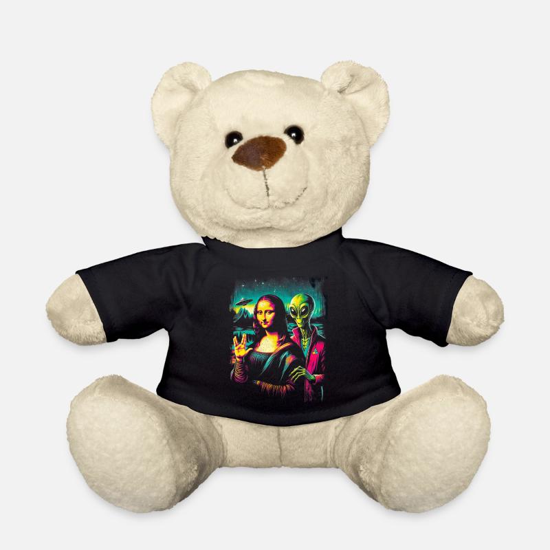 Alien et Mona Lisa – Design de la Renaissance cosmique - Nounours - noir