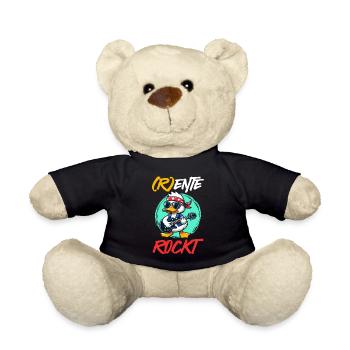 R ENTE ROCKT Lustiges Ruhestand Rentner - Teddy - Schwarz - Vorne