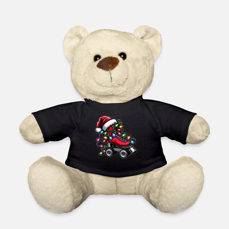 Roller Skating Skater Skate Roller Skates - Teddy Bear - black
