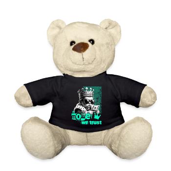 In Money We Trust With Cool Saying Motif - Teddy Bear - black - Front
