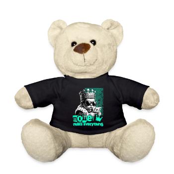 Money Rules Everything With Cool Baby King - Teddy Bear - black - Front