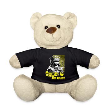 In Money We Trust With Cool Saying Motif - Teddy Bear - black - Front