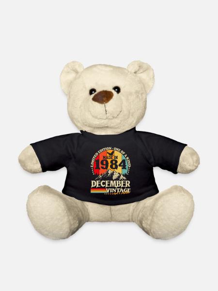 Vintage Décembre 1984 Vintage Rétro Anniversaire - Nounours - noir