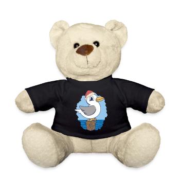 maritime Santa Claus St. Nicholas Seagull Seagulls - Teddy Bear - black - Front