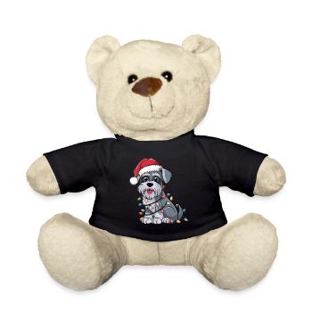 Miniature Schnauzer Christmas Lights Xmas Dogs - Teddy - Schwarz - Vorne