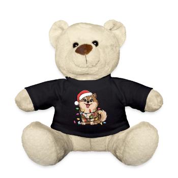 Lumières de Noël Poméranienne Noël Chiens Cadeaux - Nounours - noir - Devant