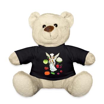 Christmas Vegetarisch Weihnachten Engel Koch Köche - Teddy - Schwarz - Vorne