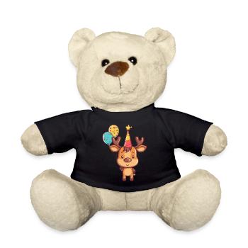 Elch Geburtstag Comic Niedlich - Teddy - Schwarz - Vorne