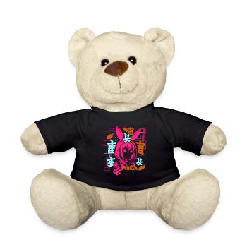 Anime Fille Japonais Coloré Cyberpunk - Nounours - noir - Devant