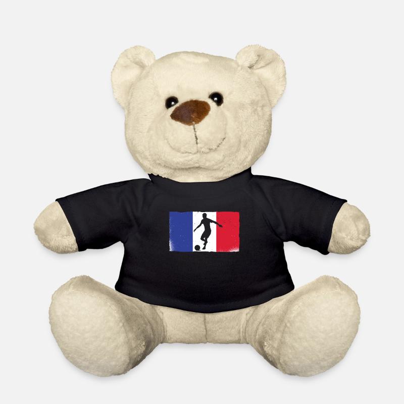 Silhouette de match de football français devant le drapeau - Nounours - noir