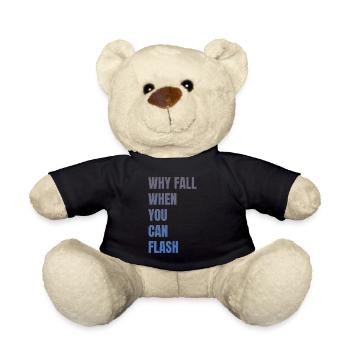 Why fall when you can flash boulderers - Teddy Bear - black - Front