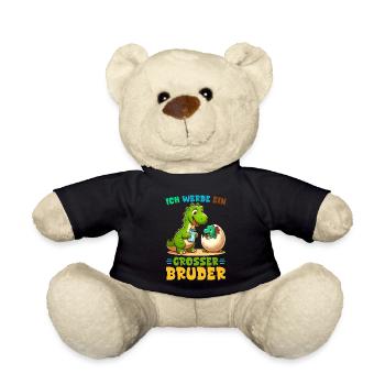 Je vais être grand frère dinosaure nouveau frère - Nounours - noir - Devant