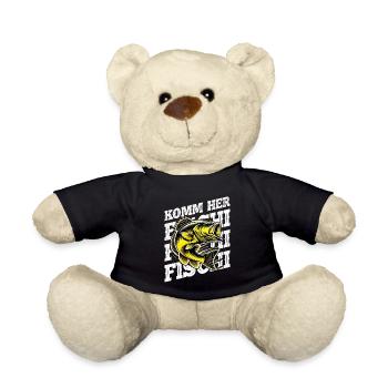 Angler Angelrute Witziges Fischer Hobbyfischer - Teddy - Schwarz - Vorne