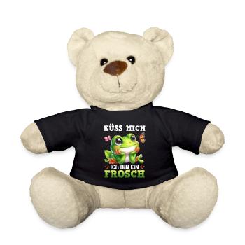 Karneval Frosch KÜSS MICH BIN EIN FROSCH Lustiges - Teddy - Schwarz - Vorne