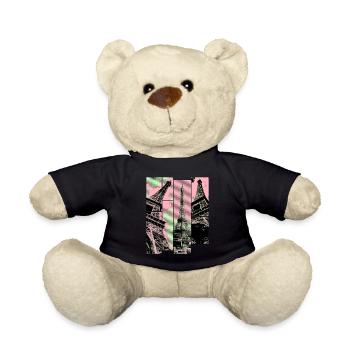 Paris Eiffel Tower Skyline France City Collage - Teddy Bear - black - Front