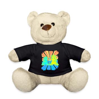 Child Kids Baby Retro Unicorns Unicorn 80s 90s - Teddy Bear - black - Front