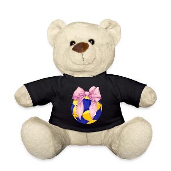 Coquette noeud Korfball Fête des mères Ruban rose Maman - Nounours - noir - Devant