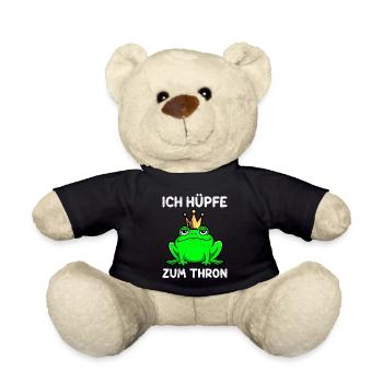 Karneval Frosch ICH HÜPFE ZUM THRON Lustiges - Teddy - Schwarz - Vorne