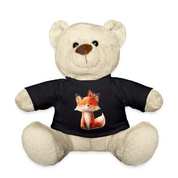 Fuchs mit Schmetterling - Teddy - Schwarz - Vorne