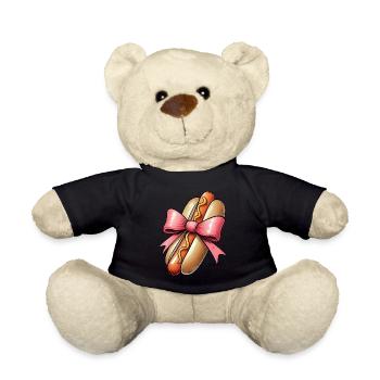 Coquette Schleife Hot Dog Hotdog Muttertag Rosa - Teddy - Schwarz - Vorne
