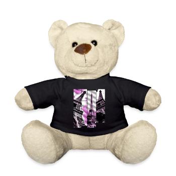 Paris Eiffel Tower Skyline France City Collage - Teddy Bear - black - Front