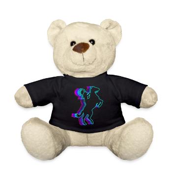 Retro Rodeo Barrel Racer Barrel Racing Vaporwave - Teddy - Schwarz - Vorne