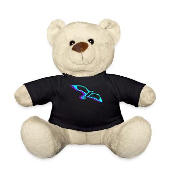 Retro Seemöwe Seemöwe Seevogel Vaporwave - Teddy - Schwarz - Vorne