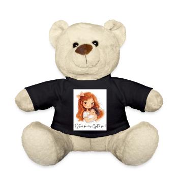 Allez-vous être parrain ? – Design de bébé mignon - Nounours - noir - Devant