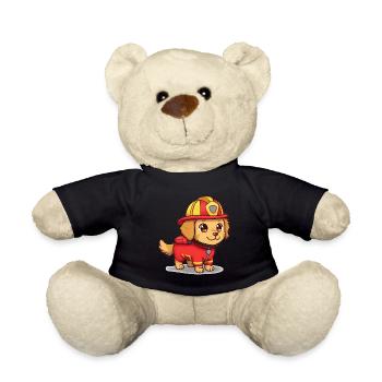Tier Cartoon Feuerwehrhund - Teddy - Schwarz - Vorne