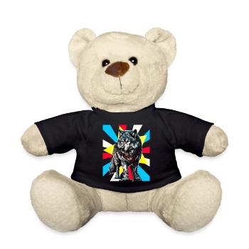 Wolf Wolves Tattoo - Teddy Bear - black - Front